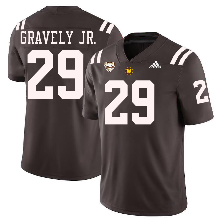 #29 Michael Gravely Jr. Western Michigan Broncos College Football Jerseys Stitched-Brown